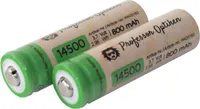 Professor Optiken 2er-Set Lithium-Ionen-Akku - Typ: 14500, 3,7 Volt mit 800 mAh Hochleistungs-Akku für Fernbedienungen,Taschenlampen und Modellbau