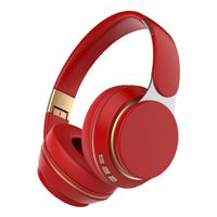 Bluetooth Over Ear Kopfhörer, Wireless Faltbares Stereo Headset, Kabelloser Schalldämmung Kopfhörer mit Eingebautem Mikrofon, On Ear Headphones für Phones/Pads/PC Rot
