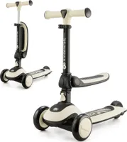 Kinderkraft HALLEY 2in1 - Laufrad & Dreirad Roller - für 1- bis 5-Jährige - leuchtende PolyurethanRäder - verstellbarer Lenker - nur 3 kg leicht - Weiß