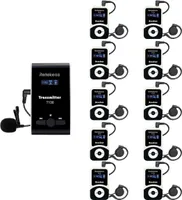 Retekess T130-T131 Wireless Tour Guide System, Audio-Dolmetschersystem 99 Kanal 60m für Museum, Führungen, Fabrik Tour (1 Sender 10 Empfänger)