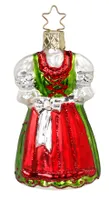 INGE-GLAS Weihnachts-Anhänger rot grünes Weihnachtsdirndl
