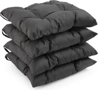 4-er Set, Stuhlkissen ca. 40x40x5 cm, Dicke Polyester Gesteppt Outdoorkissen Stuhlkissen Zierkissen Gartenstühle Gartenstuhlkissen Stuhlkissen Sitztkissen Grau
