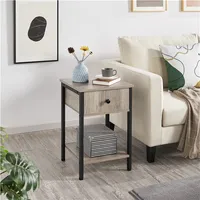Yaheetech Nachttisch mit 1 Schublade Nachtkommode Beistelltisch Nachtschrank für Wohnzimmer/Schlafzimmer 40×40× 61cm