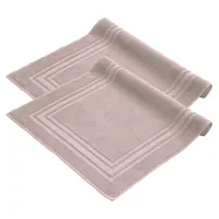 Komfortec Badvorleger Set 2 Teilig, Frottee Duschvorleger, Waschbar Duschmatte & Badteppich, 600 g/m² &100% Baumwolle, Saugfähig & Schnelltrocknend, 50 x 70 cm, Rosa
