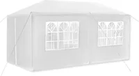 Sessamen-LP Pavilón 3x6m Vodotesný - Párty stan záhradný pavilón so 6 bočnými stenami Kempingový altánok na záhradu, párty, svadbu, biely