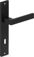 Sellon24® BB Türgriff Schwarz Langschild 72 mm Türbeschlag Türdrücker Buntbart Innentür QUBIK