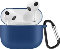 Hülle für Apple AirPods 3 Silikon Case Cover Etui Bumper Schutzhülle Blau