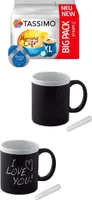 Tassimo Morning mild und sanft 21 Kaffee Kapseln im Big Pack, 163.8 g plus 2 Gläser mit Henkel mit Kreide beschriftbar 300ml…
