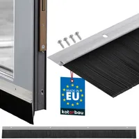 KOTARBAU® Kefové tesnenie 100 cm x 60 mm hliníkové tesnenie dverí tesniaca lišta proti prievanu kefová lišta kefové tesnenie dverí podlahové tesnenie