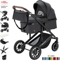 Daliya® FLEXI-PRO 2in1 Kombikinderwagen & Buggy – Vielseitig, Leichter Reisekinderwagen, Umstellbar zum Sportwagen, Großer Einkaufskorb, Sicher & Komfortabel – Ideal für Stadtfahrten und Reisen - Kinderwagen (Dunkel-Grau)