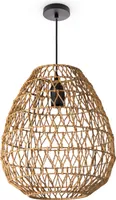 Pendelleuchte Korb Hängeleuchte Rattan Optik Boho Esszimmerlampe E27 Skandi Leuchten Farbe / Größe  Natur (Ø30cm)