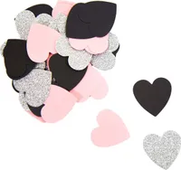 Oblique Unique Papier Konfetti Herzen 36 Stk. Tischdeko Hochzeit JGA - rosa schwarz silber