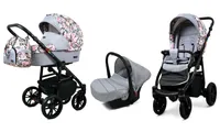 BabyLux® Color Lux | Kočík 3v1 Bambimo | Albion Roses On Leopard | Kombi kočík | Kinderw