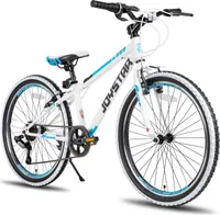 JOYSTAR 24 Zoll Kinderfahrrad für Jungen & Mädchen im Alter von 7-12 Jahren Hardtail Mountainbike für Kinder mit 7-Gang, Weiß