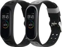 kwmobile 2x Sportarmband kompatibel mit Xiaomi Mi Band 4 Armband - Fitnesstracker Band Set aus TPU Silikon