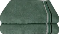 Schiesser Frottier Duschtuch Skyline Color im 2er Set | 100% Baumwolle aus nachhaltiger Produktion | saugstark, weich, farbecht | 70x140cm | Dunkelgrün