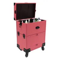 Kosmetický kufřík s kolečky Kosmetický vozík Rose Organizér na kosmetiku s rukojetí