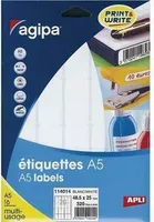 agipa Universal Etiketten 19 x 38 mm weiß 480 Etiketten