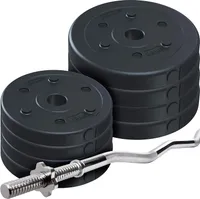 ScSPORTS® Hantelset - 22 kg, Curlstange, 120 cm, Stahl, 4 x 2,5 / 4x 1,25 kg Hantelscheiben, 30mm, Kunststoff, Verchromt, Schwarz - Curl Hantelstange Set, Curlset, SZ Stange mit Gewichten