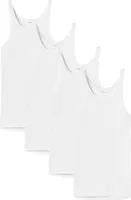 SCHIESSER Unterhemd 4er Pack - Original Doppelripp, Sport-Jacke, ärmellos Weiß M