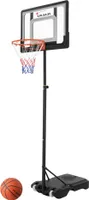 Hauki Basketballkorb Set inkl. Ständer mit Rollen und Ball, Weiß, Höhenverstellbare 156-210 cm