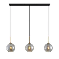 Lindby Hängeleuchte Hiwana, rauchgrau, Glas, 3-flammig