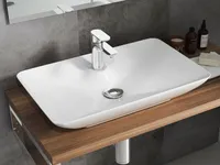 Aqua Bagno Design Keramik Aufsatzwaschbecken Eckig Waschschale Waschtisch KB.Leon.002  65 x 40 cm