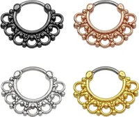 Karisma Titan G23 Septum Clicker Segment Ring Nasenring Nasenpiercing- 1,2x8mm tsc-h003 - Gold