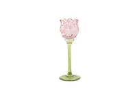 Rasteli Teelichthalter - Teelichthalter Rosa-Grün D 8cm H 21,5cm