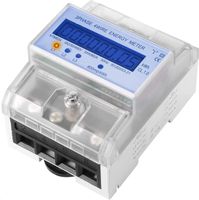 Stromzähler 3 Phasen Digitaler Drehstromzähler Hutschiene, 4P DIN LCD 50Hz 3x230V / 400V 80A, KWH Wattmeter Energiemessgerät, XTM024 Zwischenzähler Strom