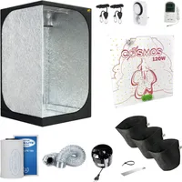Grow Box60 Einsteiger Komplettset für 3 Pflanzen Grow mit LED, Abluft und Zubehör