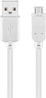 USB 2.0 Hi-Speed kábel A zástrčka Micro B zástrčka biela - Dĺžka: 1,80 m