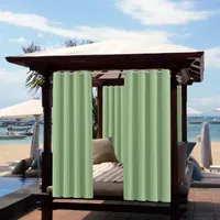 4 Stück Indoor Outdoor Vorhang Wasserdicht,Blickdicht Vorhang Winddicht UV Schutz Sonnenschutz Gardinen für Balkon Garten Hof (52*84in, Hellgrün)