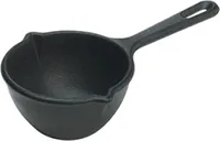 STIELKASSEROLLE Induktion 0,4 L Gusseisen Stieltopf Kasserolle Kochtopf Schwarz