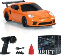 JIABAILE RTR 1/43 2,4G 4WD Drift RC-Auto Mini Race LED-Licht Funksteuerung On-Road-Rennfahrzeugmodell Outdoor Spielzeug Auto, Orange Ohne Gyro