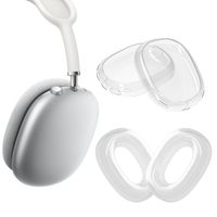 kwmobile 2in1 Set Hülle kompatibel mit Apple AirPods Max Cover - TPU Silikon Kopfhörer Case - Schutzhülle beidseitig in Transparent