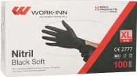 WORK-INN/PS Handschuhe, Nitril puderfrei "Black Soft" schwarz Größe XL