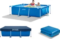 Rodinný bazén Intex - 220x150x60 cm - Kovový rám - Ocelový rám - Modrý - S příslušenstvím