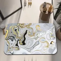 Badematte rutschfest saugfähig Badvorleger Badezimmerteppich Grau-025 50x80cm