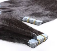 hair2heart Premium Tape Extensions ľudské vlasy rovné - 10 pások 2,5g 60cm 4/0 stredne hnedé