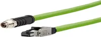 Metz Connect 142M6X18050 Síťový kabel M12, propojovací kabel CAT 6a SF/UTP 5 m, zelený PUR plášť, odolný proti kyselinám, ozónu, UV záření, kompatibilní s vlečným řetězem (142M6X18050)
