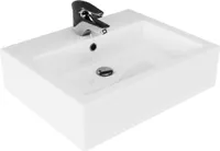 VILSTEIN Waschbecken Design Aufsatzwaschbecken Hängewaschbecken Keramik Waschtisch eckig 59x46x16
