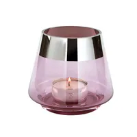 Fink Teelichthalter Jona rosa Glas Höhe 13 cm