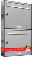 2er Edelstahl Briefkasten Anlage 2 Fach Wandbriefkasten Postkasten