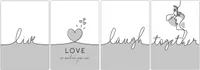 Poster Set Liebe 4er Kunstdruck A4 Wandbild Bild Spruch Deko Geschenk
