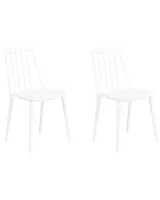 BELIANI Esszimmerstuhl 2er Set Weiß Kunststoff Modern Minimalismus