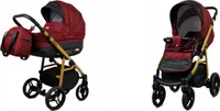 BabyLux® Axel | 2in1 Kinderwagen Bambimo | Plum | Kombikinderwagen | Kinderwagenset | Buggy + Babywa