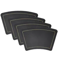 Leder Hitzebeständige Tischsets für Esstisch,wasserdichte PolyurethanKüche Platzdeckchen, weich und rutschfest,(Weinrot+Schwarz)