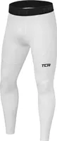 TCA Herren Pro Performancance Leggings, Kompressionshose, Sporthose, Lang - Weiss, XL
