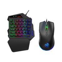INF Einhändige Gaming-Tastatur, Maus, RGB-Hintergrundbeleuchtung, Gamecontroller-Konverter Xbox